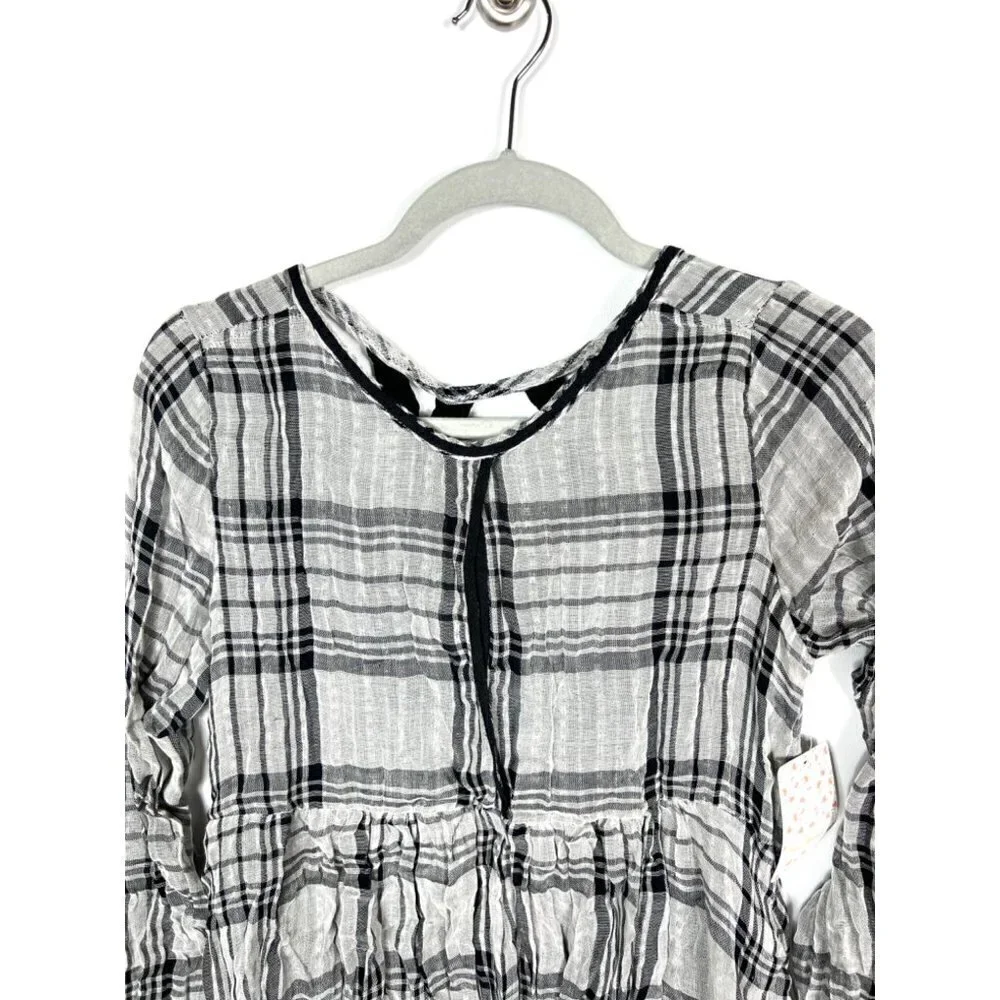 Free people‎ checkered tunic with pockets NWT